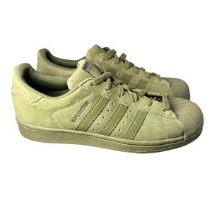 Adidas Originals Superstar olive Green Suede Shoes GS 5.5